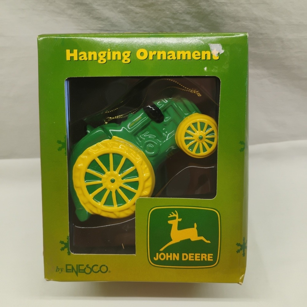 NIB Vintage John Deere Tractor Enesco Hanging Ornament 2000 Country Wedding